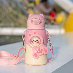 Cute Bear Kids Thermos Cup with Strap S2