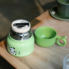 Green Panda-Themed Children's Thermos Cup M4