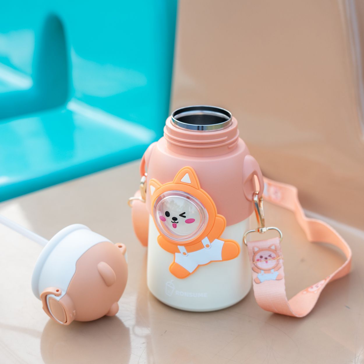 Cute Children's Thermos Cup with Strap S3