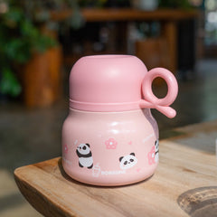 Pink Panda-Themed Children's Thermos Cup M2