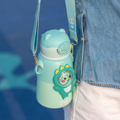Cute Dinosaur Kids Thermos Cup with Strap S1