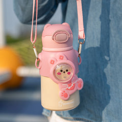 Cute Bear Kids Thermos Cup with Strap S2