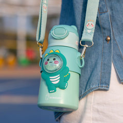 Cute Dinosaur Kids Thermos Cup with Strap S1