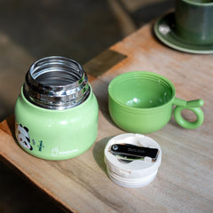 Green Panda-Themed Children's Thermos Cup M4