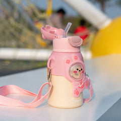 Cute Bear Kids Thermos Cup with Strap S2