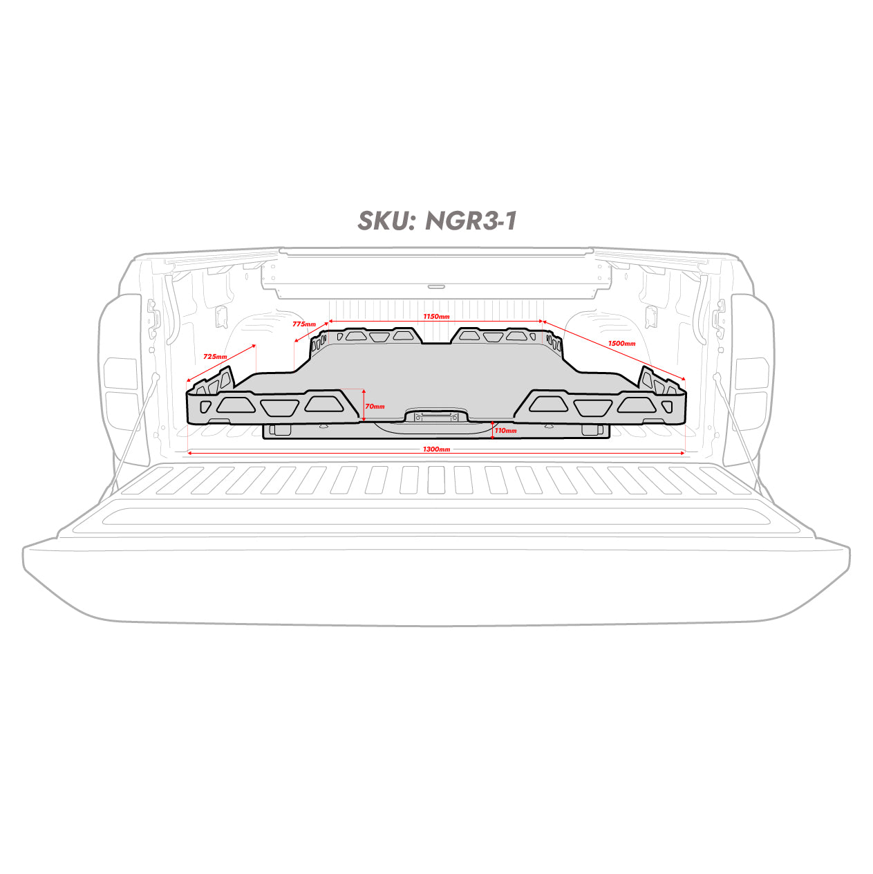 Tray Sliders Ford Next Gen Ranger & Raptor NGR3