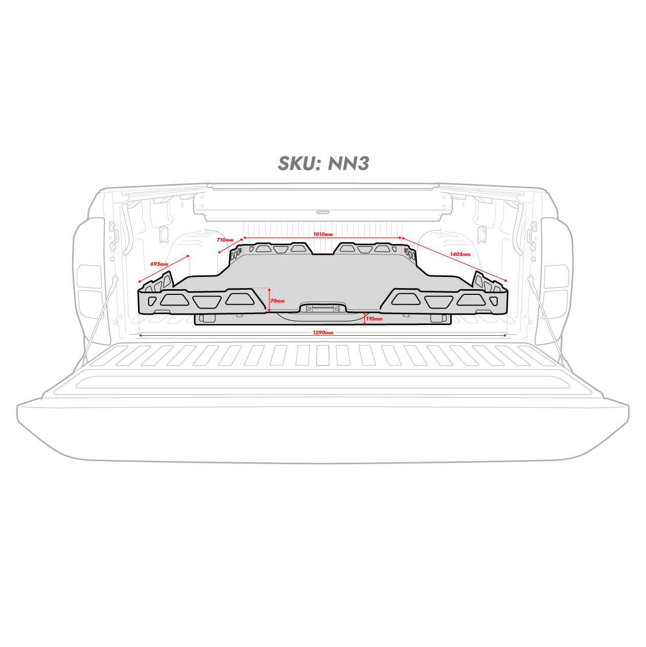 Tray Sliders Nissan Navara NP300 MY21+ NN3